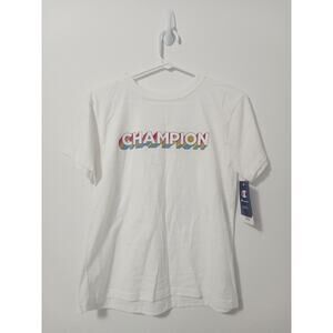 Champion Women's Classic T-Shirt with Rainbow Block Logo size S